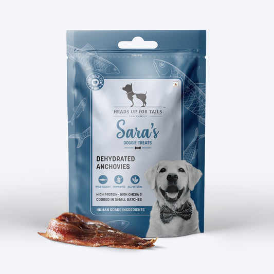 Sara's Dehydrated Anchovy Doggie Treats - 70 g - Heads Up For Tails