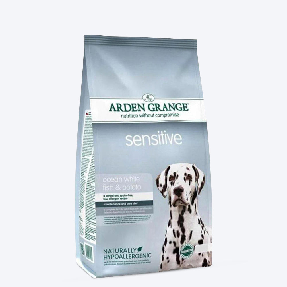 Arden Grange Sensitive Adult Dry Dog Food - Ocean White Fish and Potato - Heads Up For Tails