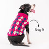 HUFT Argyle Pet Sweater - Pink/Cream - Heads Up For Tails