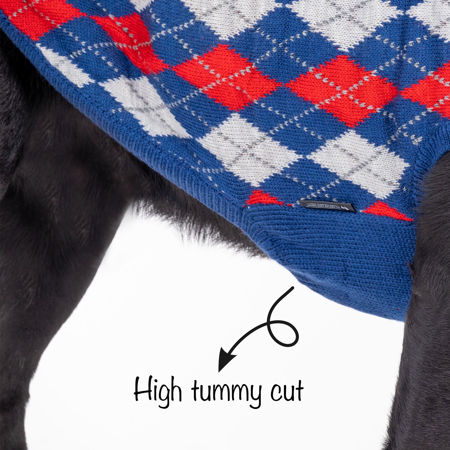 HUFT Argyle Pet Sweater - Red/Blue - Heads Up For Tails