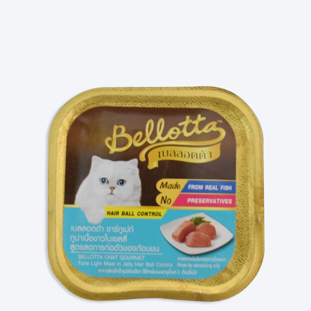 Bellotta Chat Gourmet Tuna Light Meat in Jelly Hair Ball Control Wet Cat Food - 80 g - Heads Up For Tails