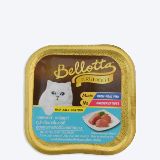 Bellotta Chat Gourmet Tuna Light Meat in Jelly Hair Ball Control Wet Cat Food - 80 g - Heads Up For Tails