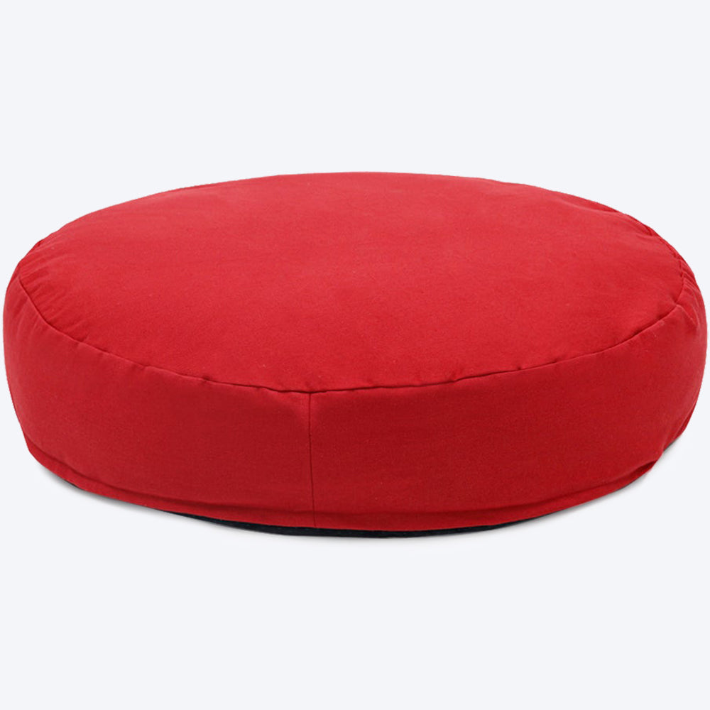 Better Than Basics Round Mattress for Dogs - Red - Heads Up For Tails