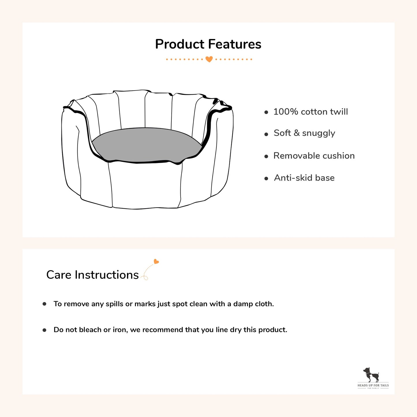 HUFT Personalised Cosy Puppy/Cat Bed - Grey3