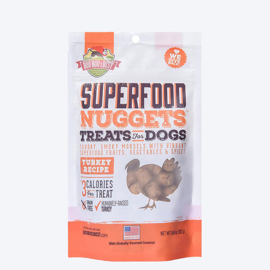 Boo Boo's Best Super Food Nuggets Dog Treats - Turkey - 102 g - Heads Up For Tails