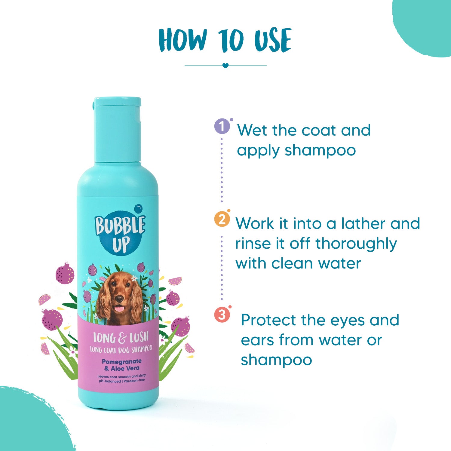 Bubble Up - Long & Lush Long Coat Dog Shampoo - Heads Up For Tails