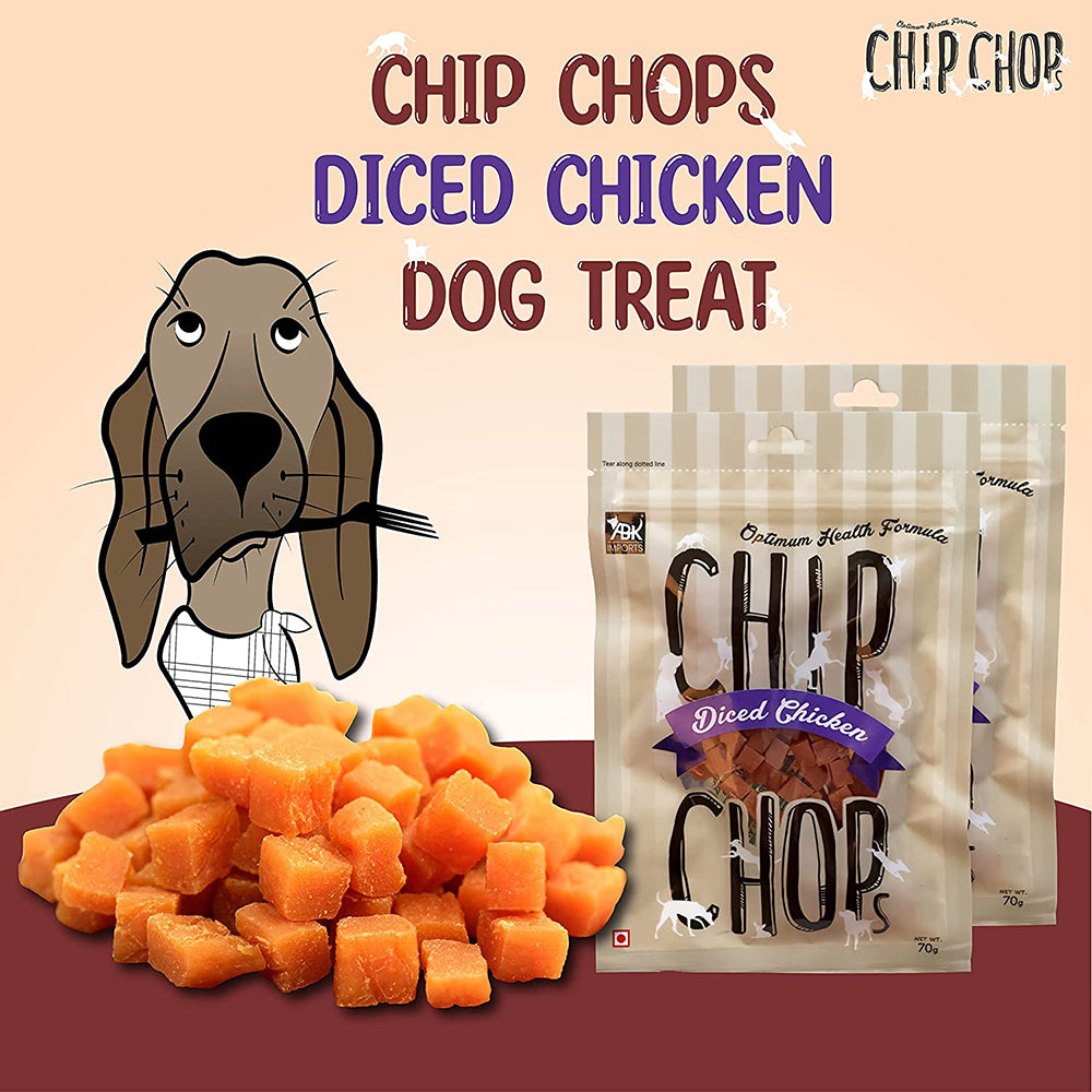 Chip Chops Diced Chicken Dog Treats - Pack of 6 - Heads Up For Tails