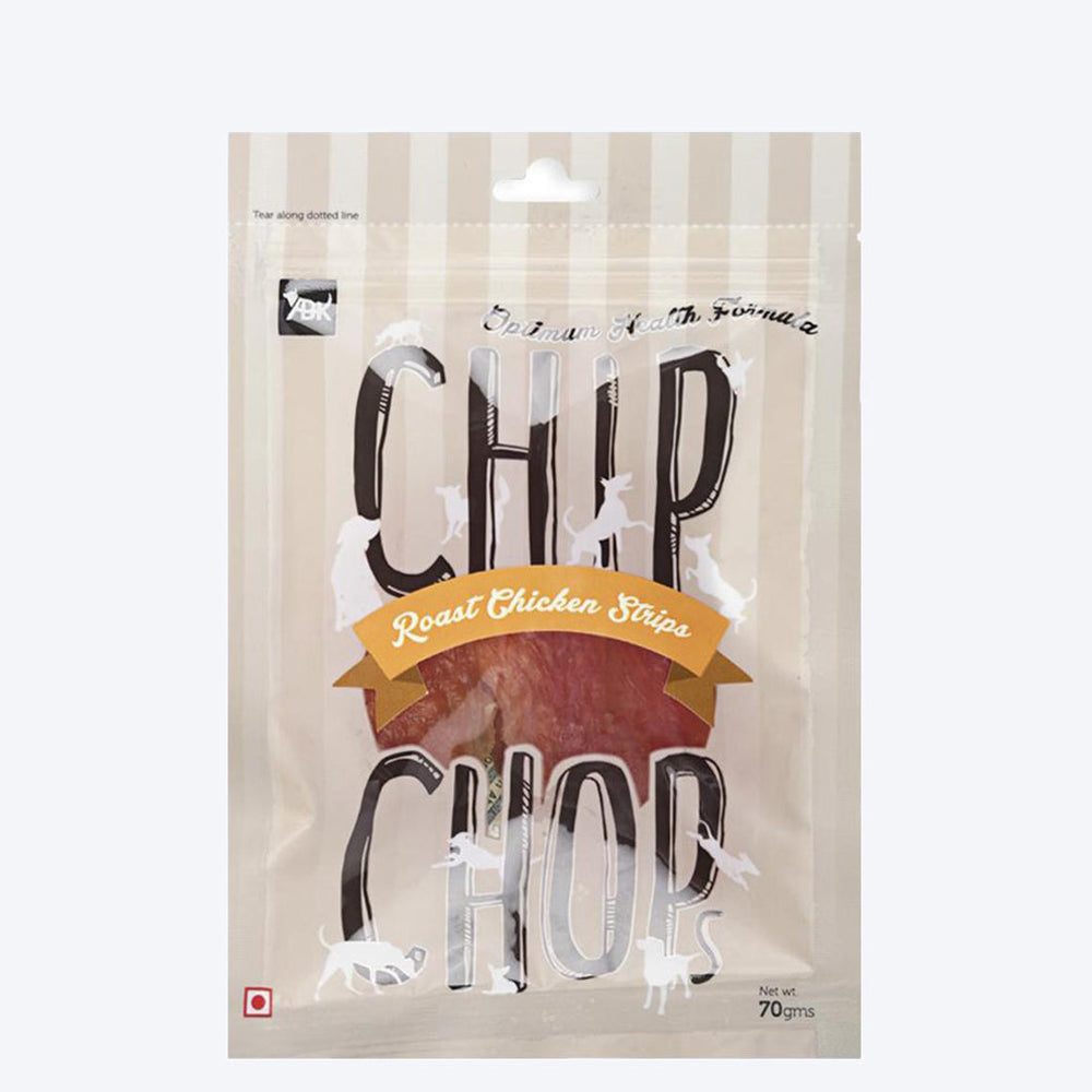 Chip Chops Dog Treats - Roast Chicken Strips - Heads Up For Tails