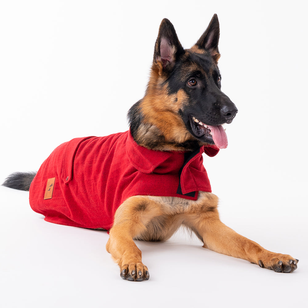 HUFT Rosy Cosy Dog Jacket - Red-2