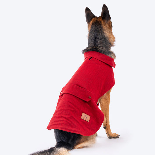 HUFT Rosy Cosy Dog Jacket - Red-1