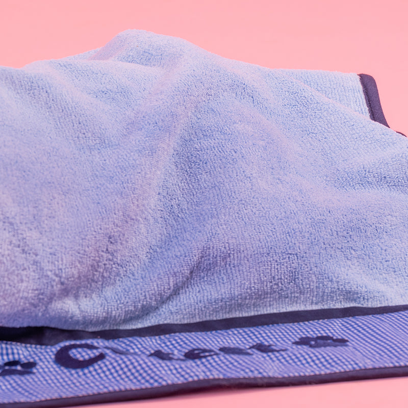 HUFT Cutest Microfiber Towel For Puppy & Kitten - Light Blue - Heads Up For Tails