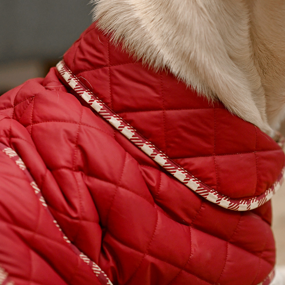 HUFT Grrrberry Quilted Dog Jacket - Maroon - Heads Up For Tails