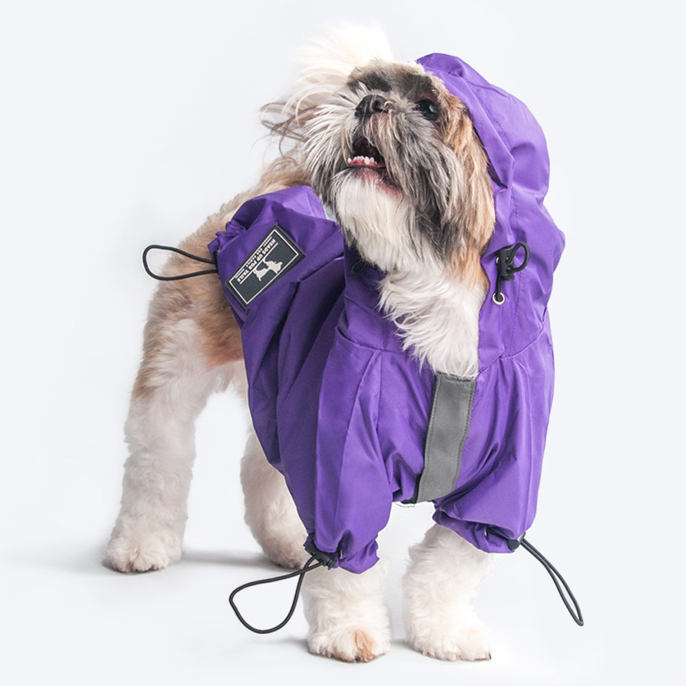 HUFT Drizzle Buddy Dog Raincoat - Purple - Heads Up For Tails