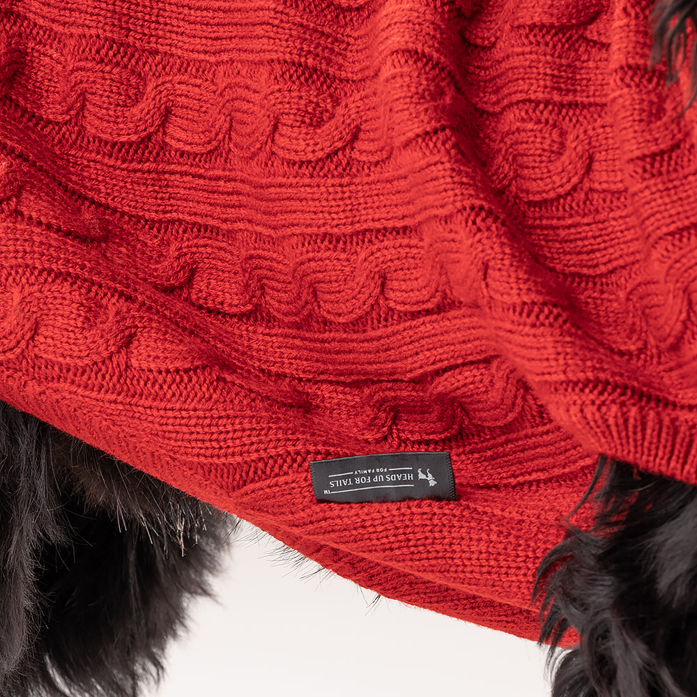 HUFT Cable Knit Sweater - Fire Whirl Red - Heads Up For Tails