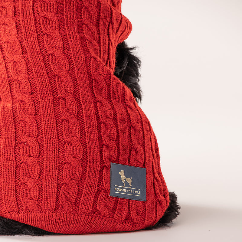 HUFT Cable Knit Sweater - Fire Whirl Red - Heads Up For Tails