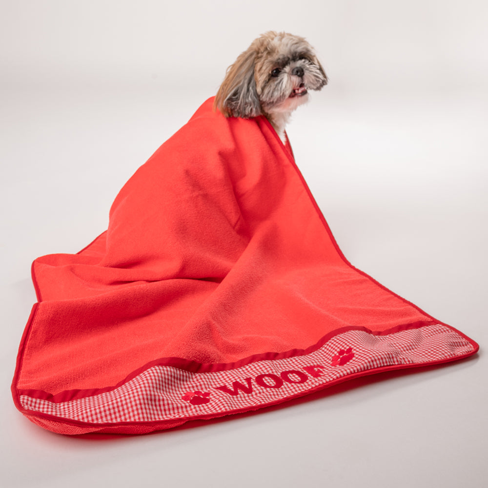 HUFT Microfibre Towel for Pets - Red - Heads Up For Tails