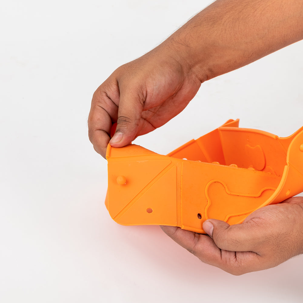 HUFT Silicone Collapsible Bowl For Pets - Orange - Heads Up For Tails