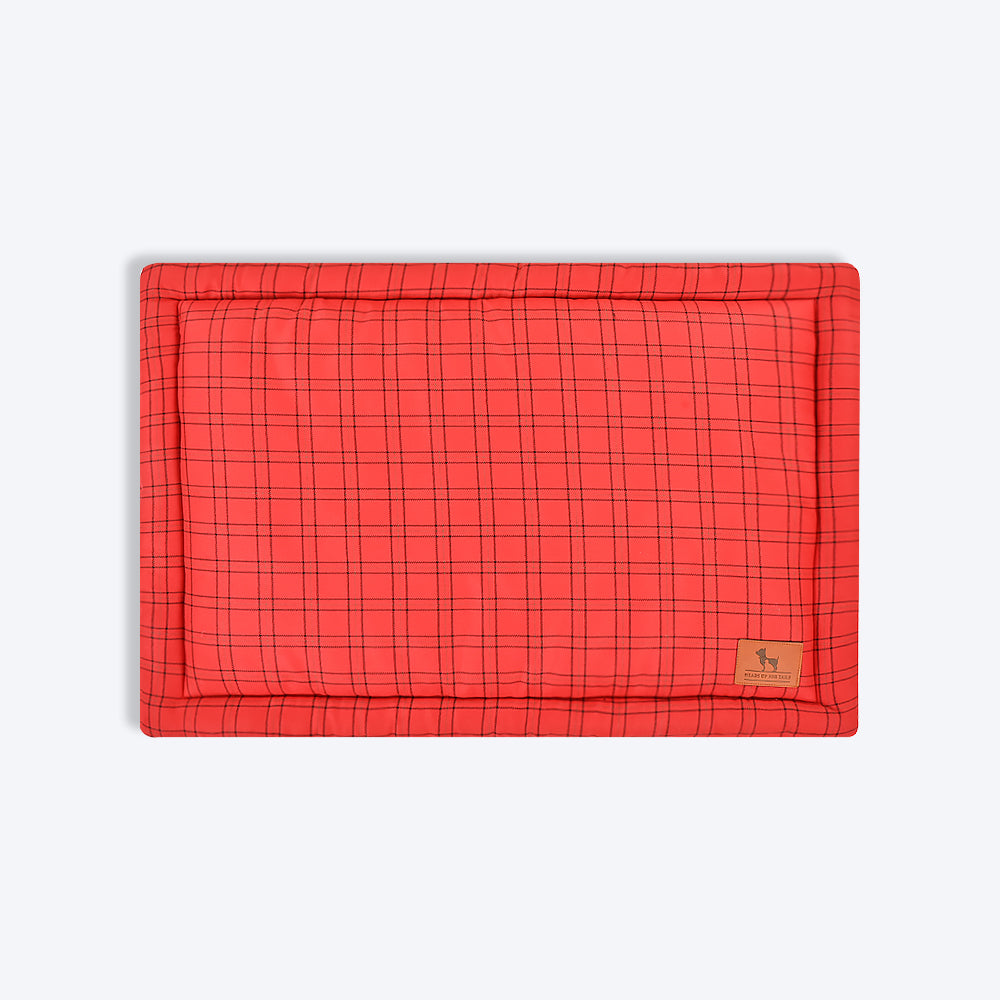 HUFT Checkered Radiant Red Dog Mat - Heads Up For Tails