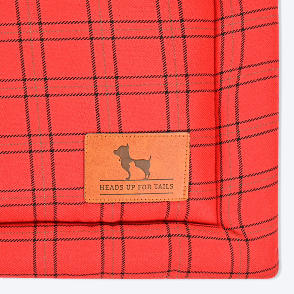 HUFT Checkered Radiant Red Dog Mat - Heads Up For Tails