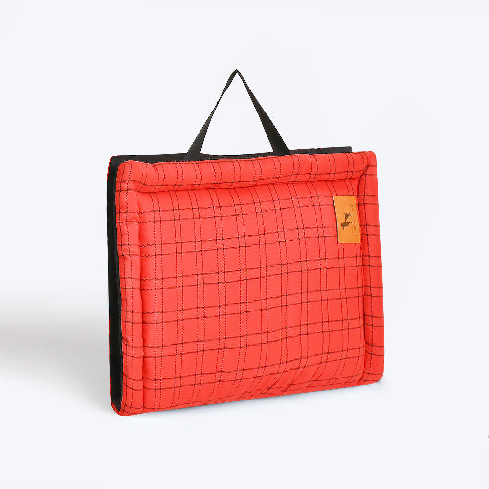 HUFT Checkered Radiant Red Dog Mat - Heads Up For Tails