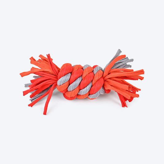 HUFT Spiral Surprise Rope Toy - Orange/ Grey - Heads Up For Tails