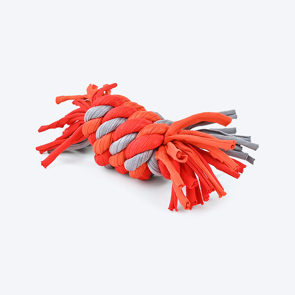 HUFT Spiral Surprise Rope Toy - Orange/ Grey - Heads Up For Tails