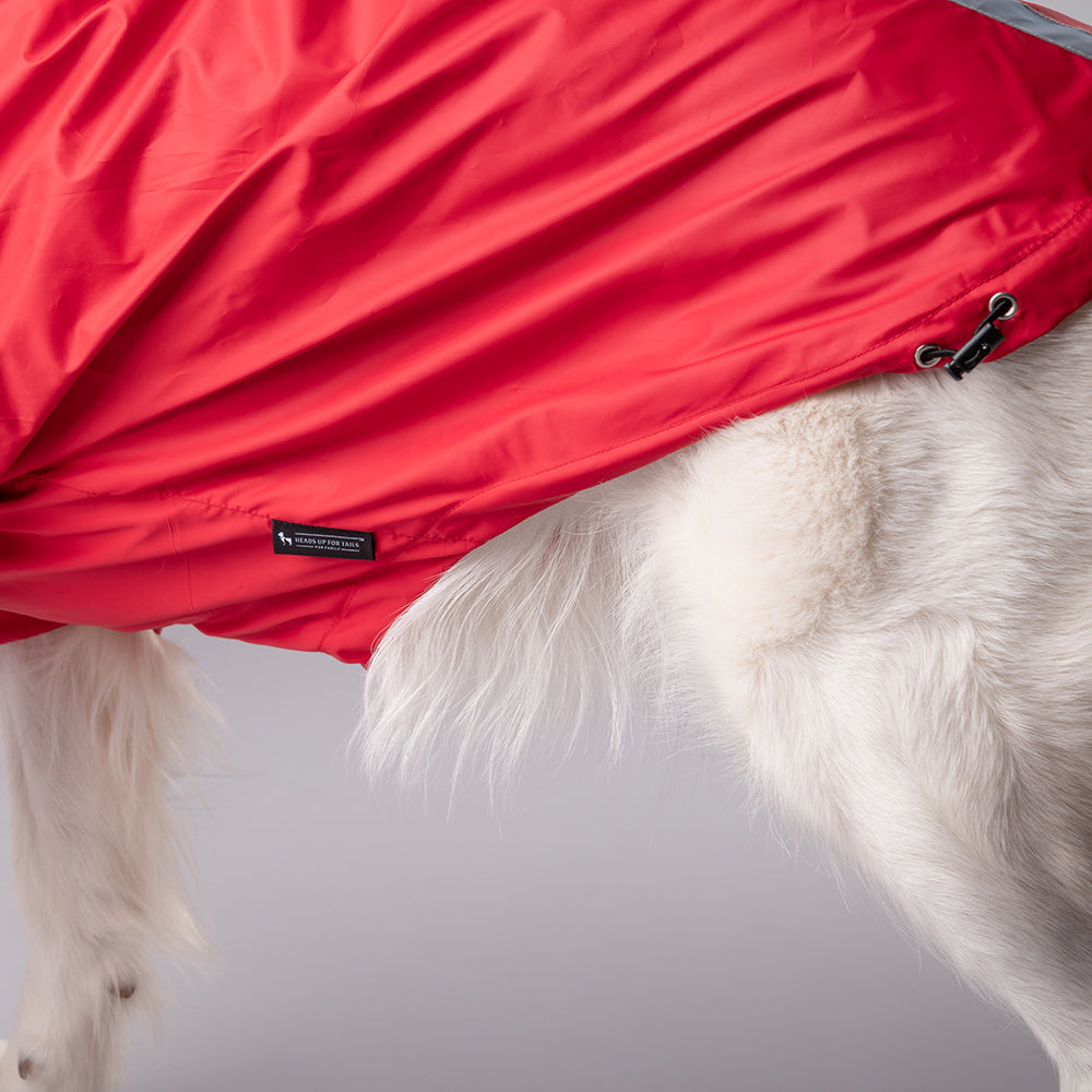 HUFT Drizzle Buddy Dog Raincoat - Crimson Red - Heads Up For Tails
