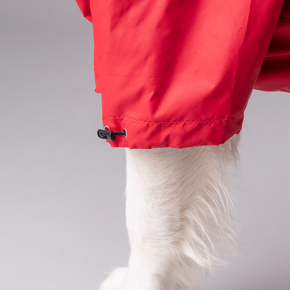 HUFT Drizzle Buddy Dog Raincoat - Crimson Red - Heads Up For Tails