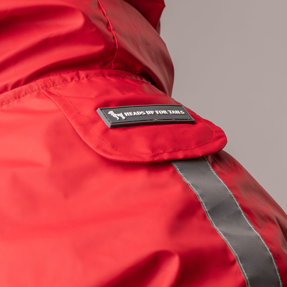 HUFT Drizzle Buddy Dog Raincoat - Crimson Red - Heads Up For Tails