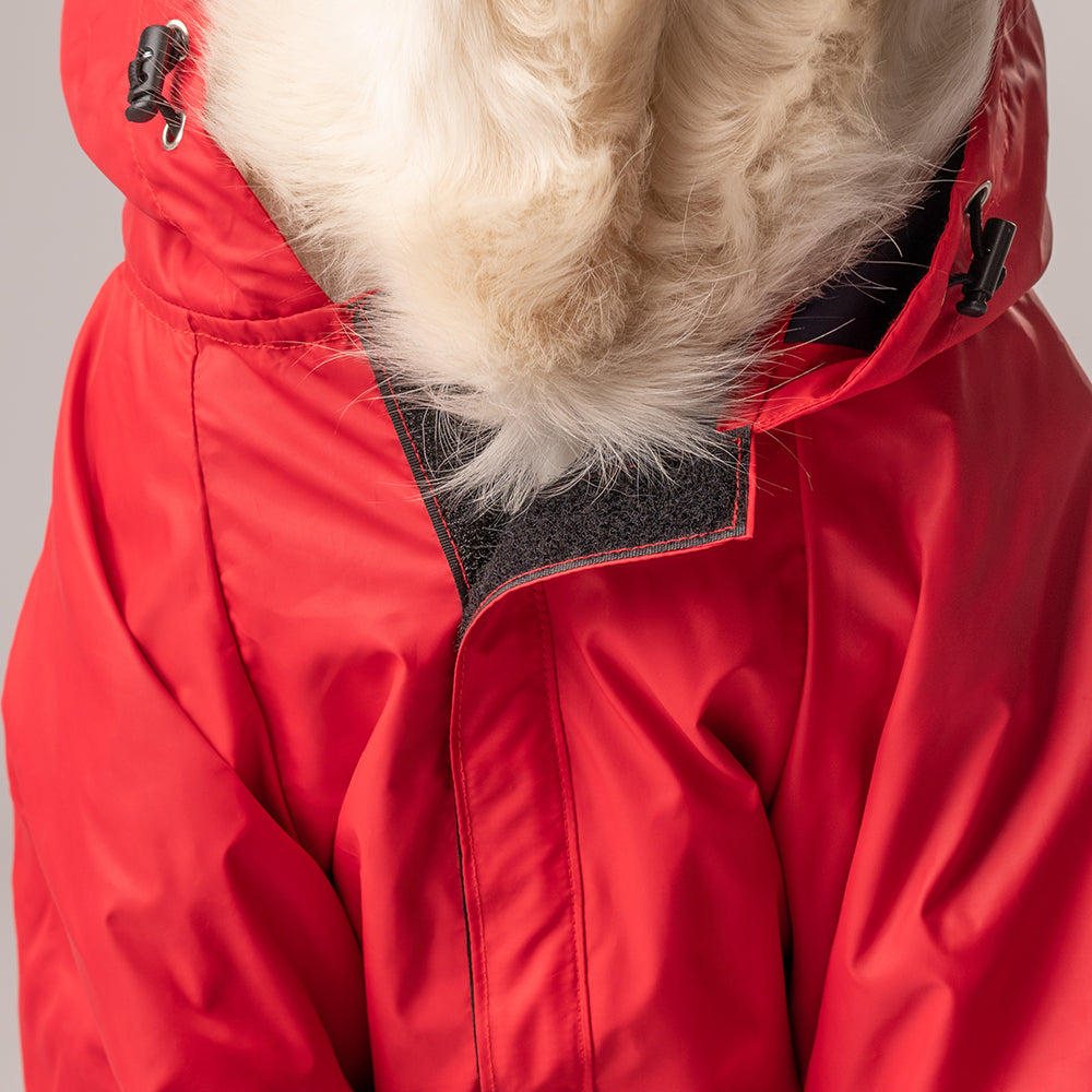 HUFT Drizzle Buddy Dog Raincoat - Crimson Red - Heads Up For Tails