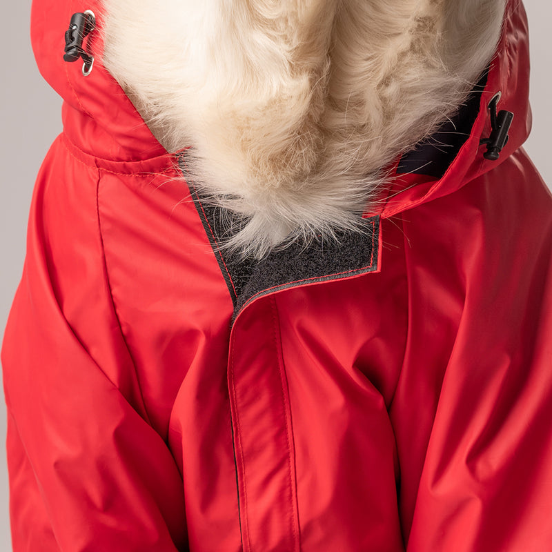 HUFT Drizzle Buddy Dog Raincoat - Crimson Red - Heads Up For Tails