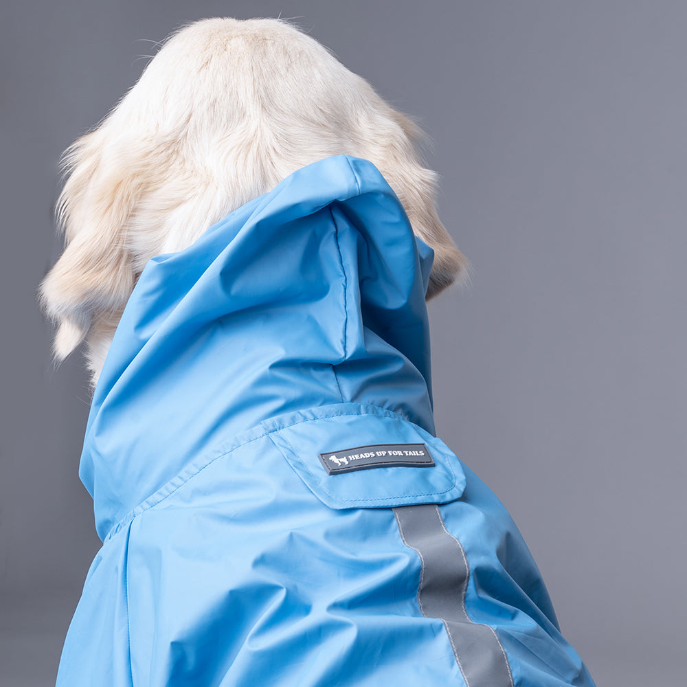 HUFT Drizzle Buddy Dog Raincoat - Sky Blue - Heads Up For Tails