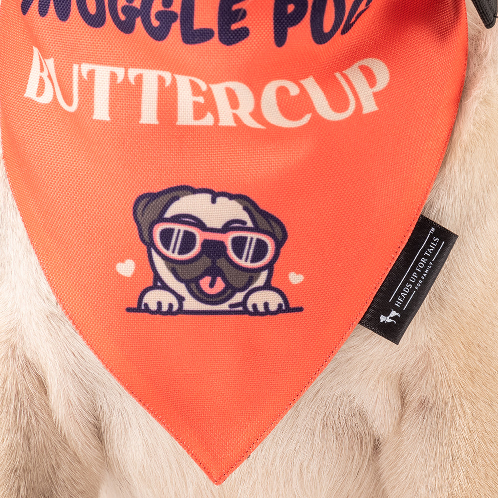 HUFT Personalised Snuggle Pug (Pet¢'¬€¦¡¬'¬¦¡¬'¬€¦¡¬'¬¦¾¢s Name) Bandana - Heads Up For Tails