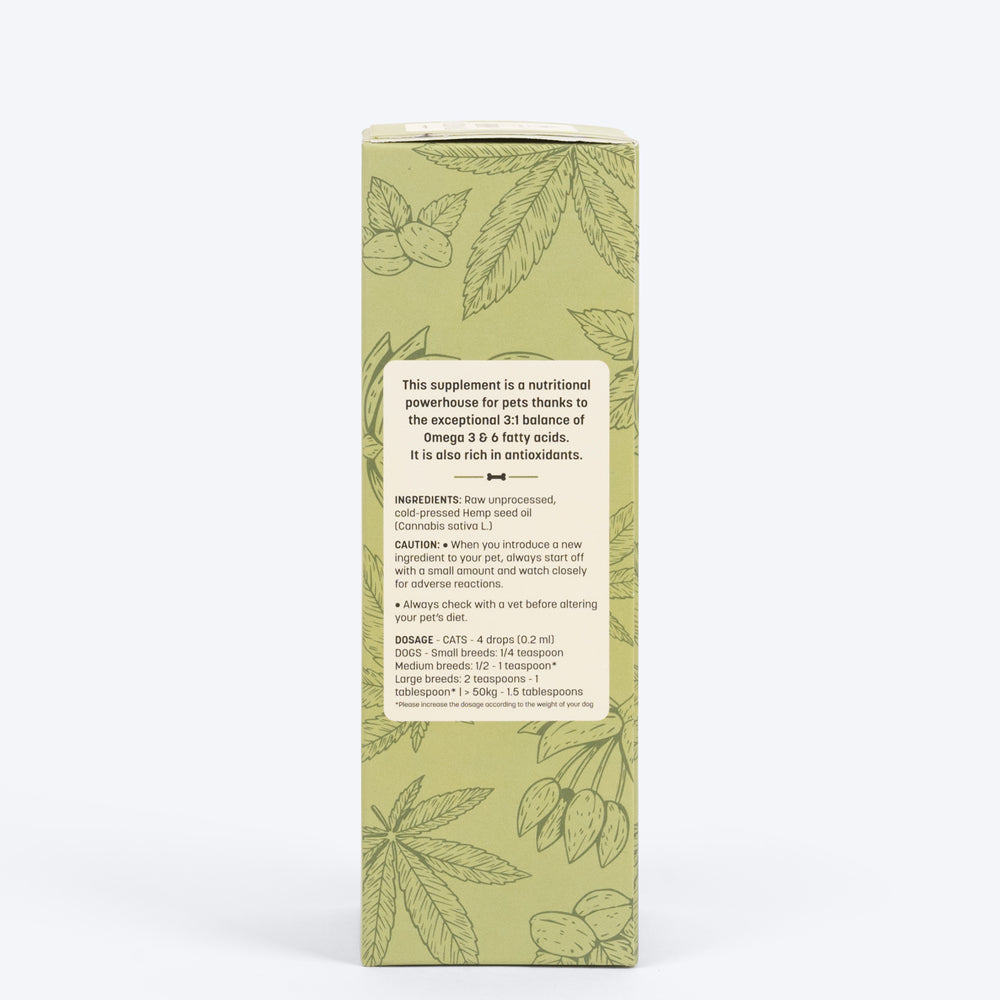 HUFT Cold Pressed Hemp Seed Oil For Dogs and Cats - 200 ml - Heads Up For Tails