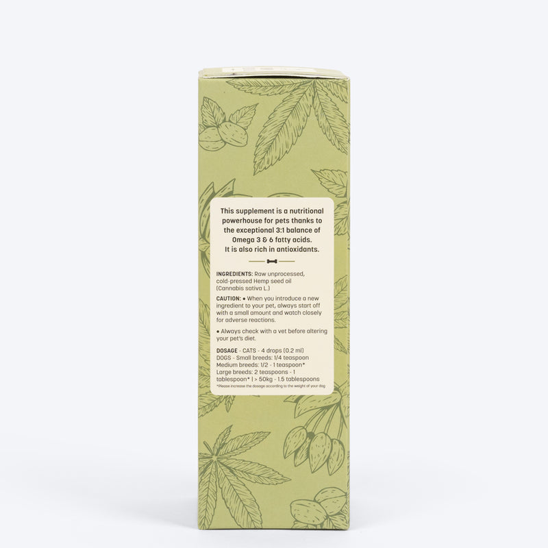 HUFT Cold Pressed Hemp Seed Oil For Dogs and Cats - 200 ml - Heads Up For Tails