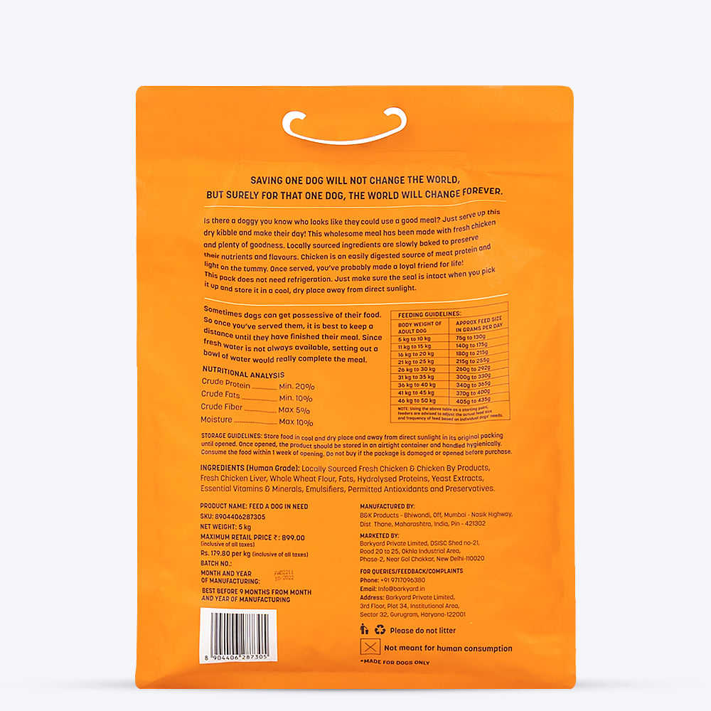 HUFT Feed a Dog In Need Dog Food Pack - 5kg - Heads Up For Tails