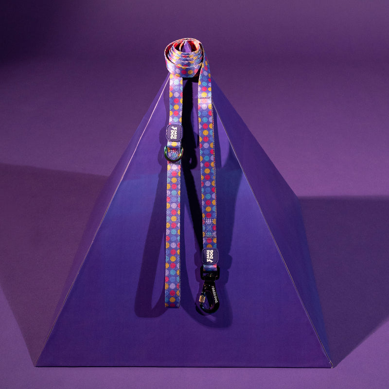 Dash Dog Circle Printed Leash - Violet & Red - Heads Up For Tails