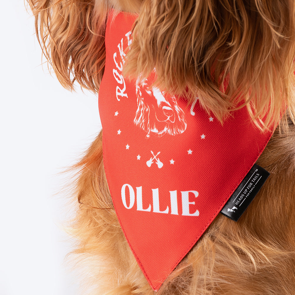 HUFT Personalised Rocker Spaniel (Pet¢'¬€¦¡¬'¬¦¡¬'¬€¦¡¬'¬¦¾¢s Name) Bandana - Heads Up For Tails