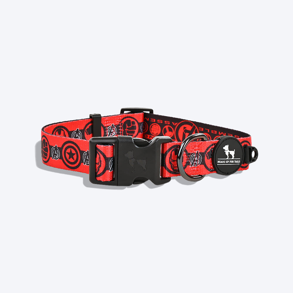 HUFT X Marvel 2.0 Avengers Printed Dog Collar Red and Black