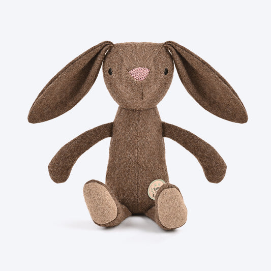Paws For Earth Bunny Wool Felt Plush Toy For Dogs - Brown - Heads Up For Tails