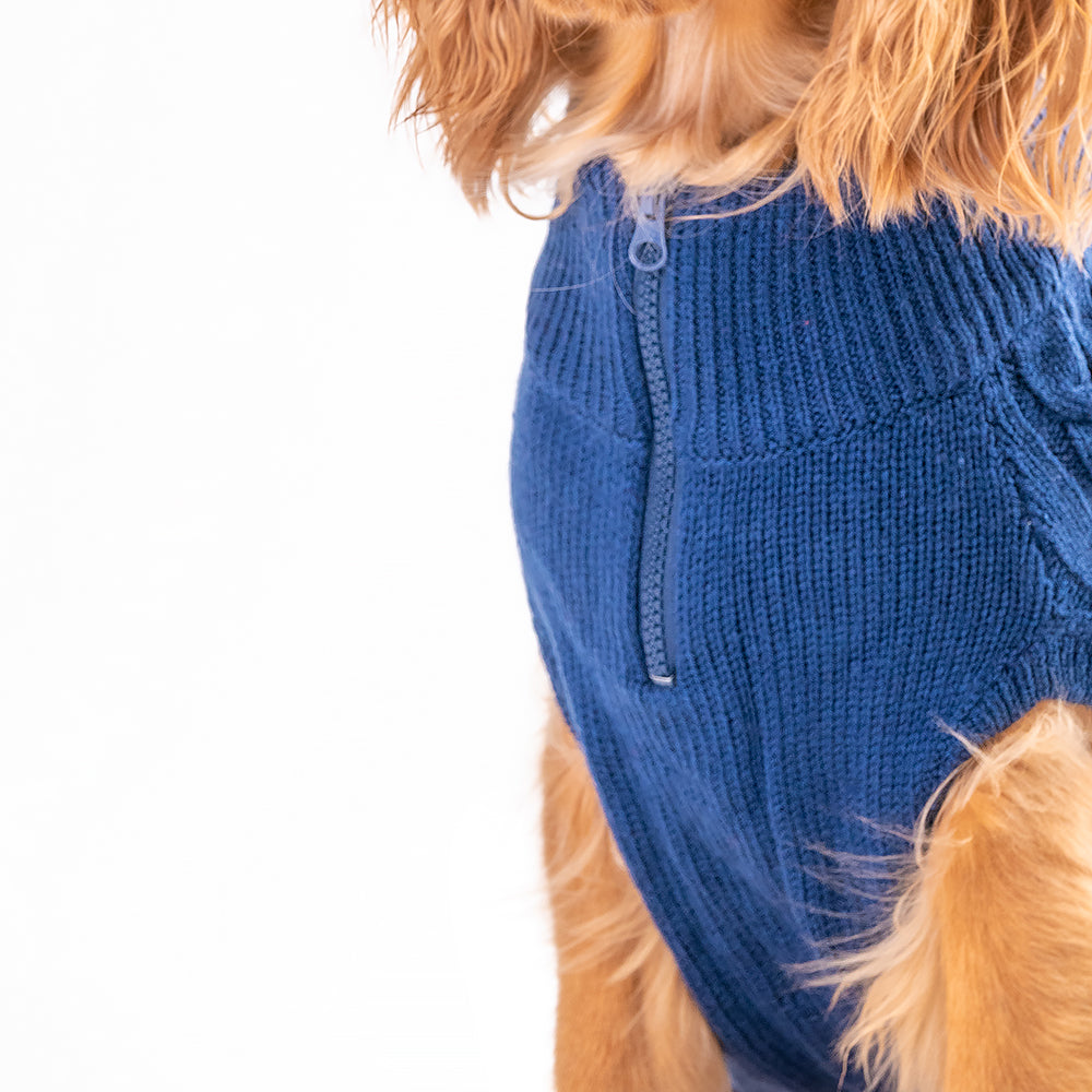 HUFT Cable Knit Sweater - Lazuli Blue - Heads Up For Tails