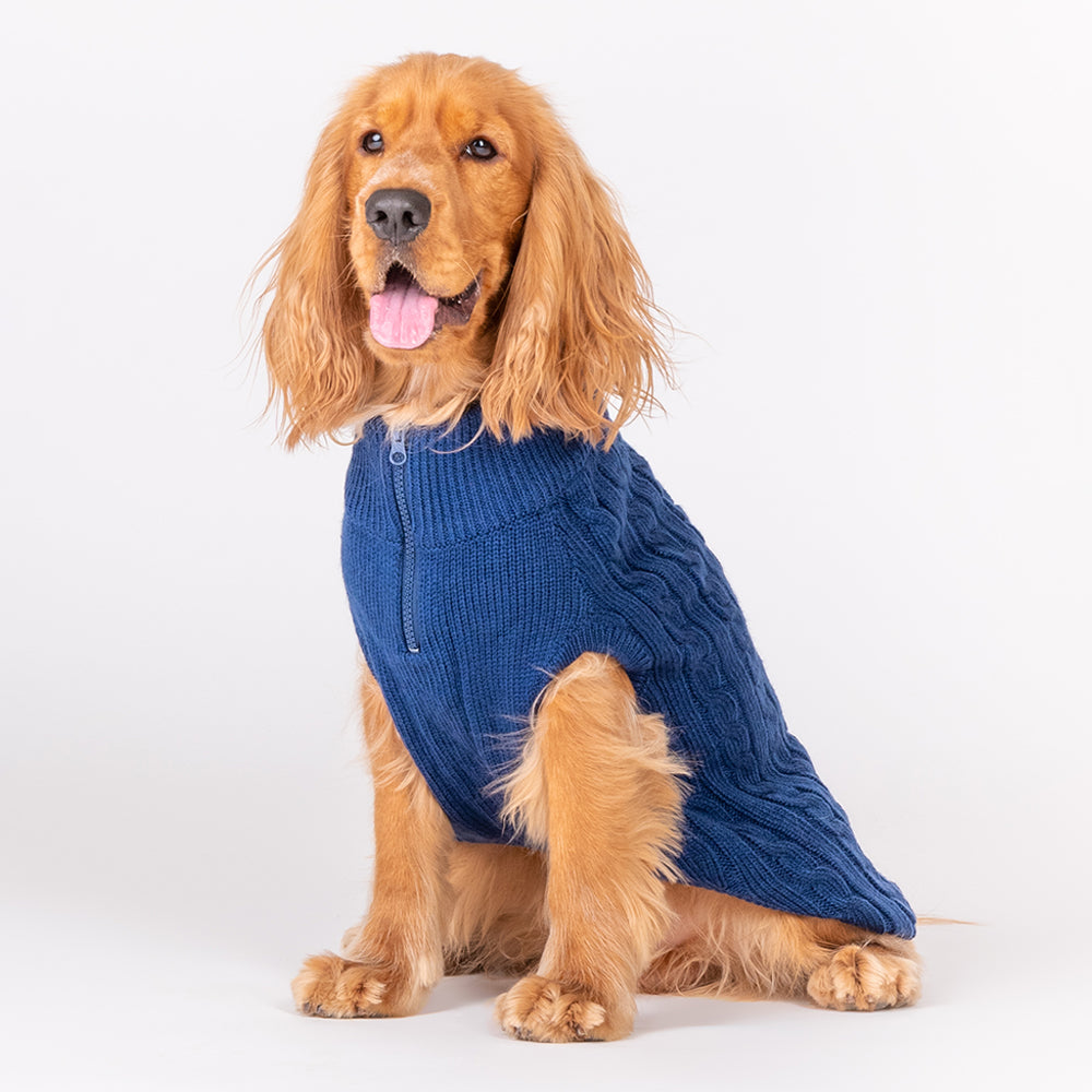 HUFT Cable Knit Sweater - Lazuli Blue - Heads Up For Tails