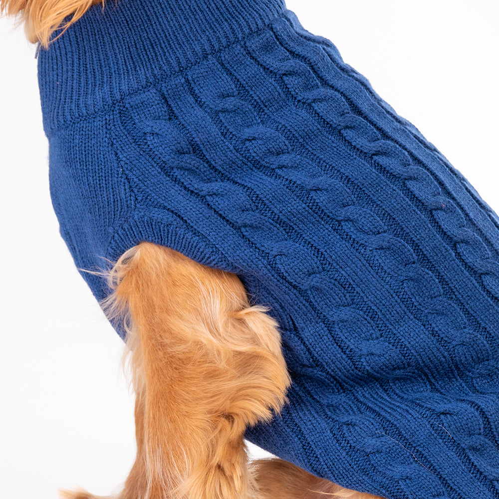 HUFT Cable Knit Sweater - Lazuli Blue - Heads Up For Tails