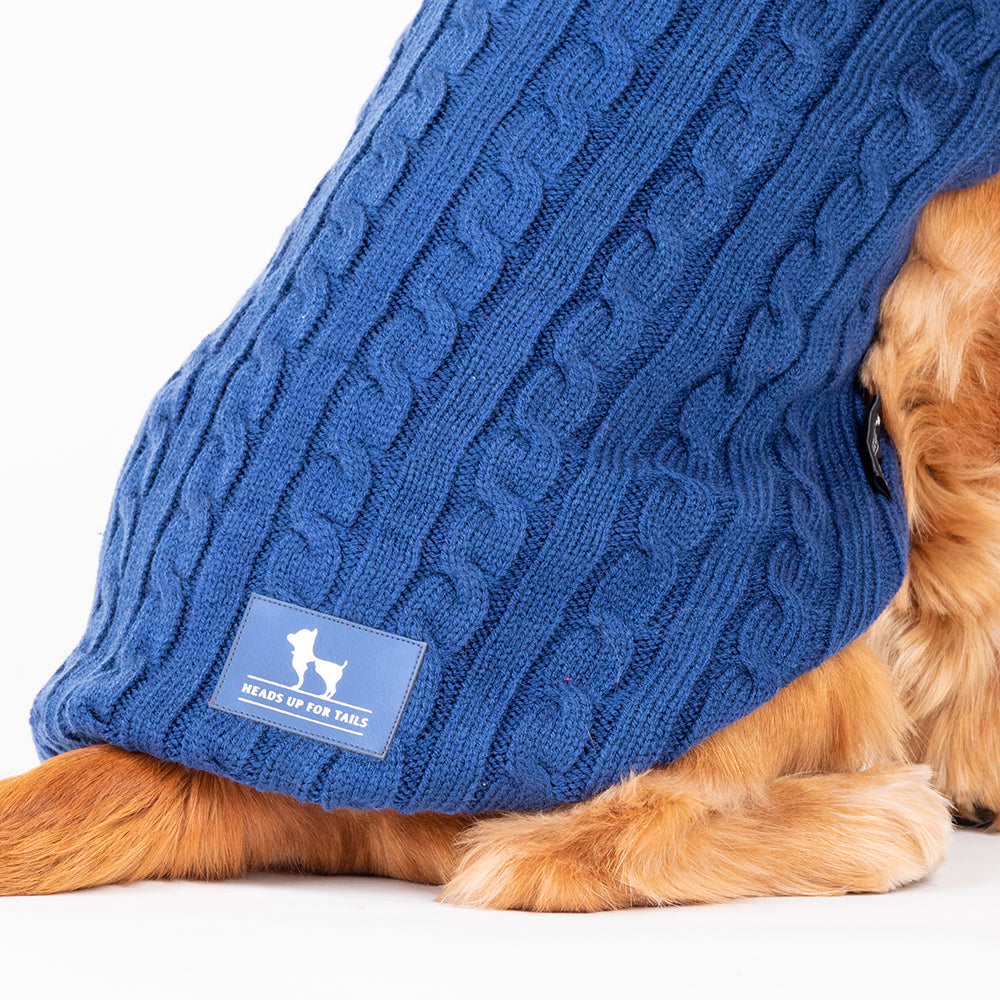 HUFT Cable Knit Sweater - Lazuli Blue - Heads Up For Tails