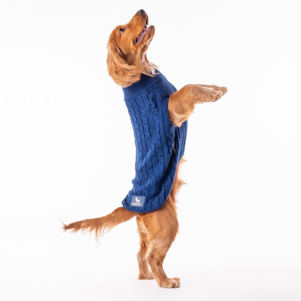 HUFT Cable Knit Sweater - Lazuli Blue - Heads Up For Tails