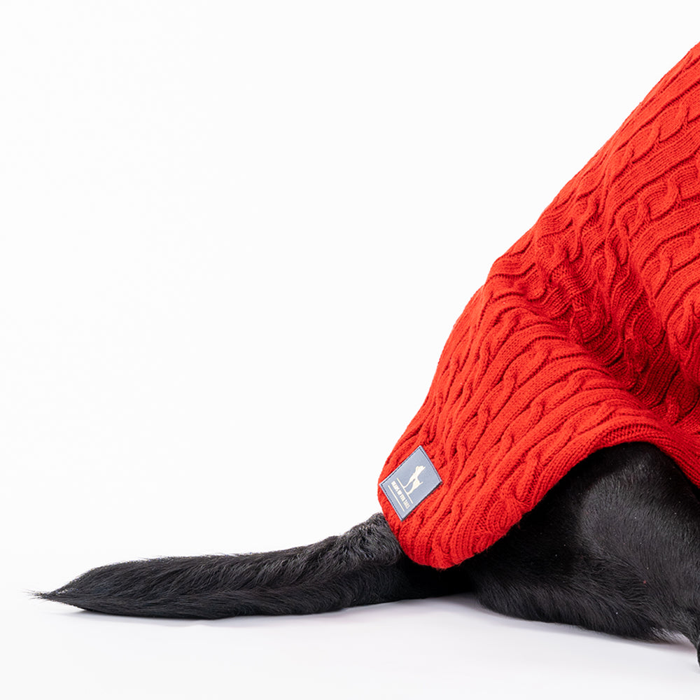 HUFT Cable Knit Sweater - Fire Whirl Red - Heads Up For Tails