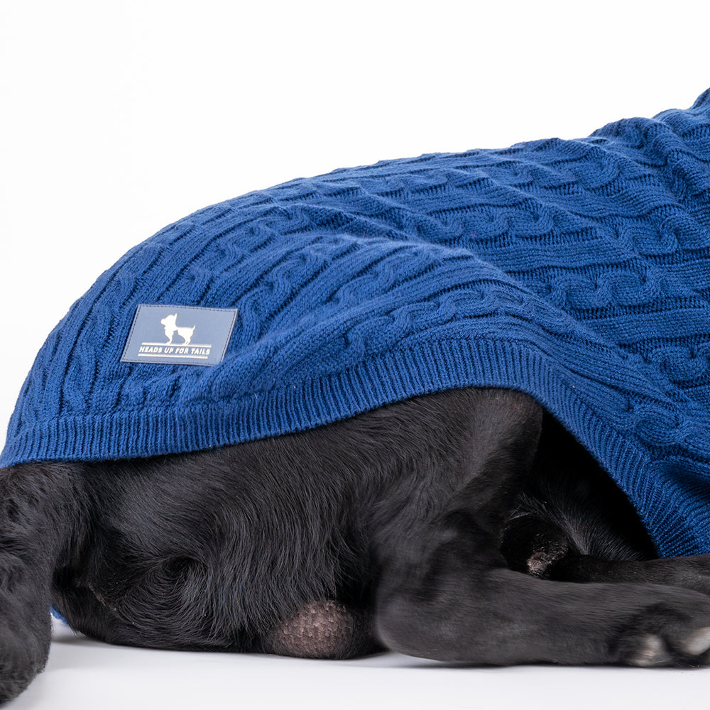 HUFT Cable Knit Sweater - Lazuli Blue - Heads Up For Tails