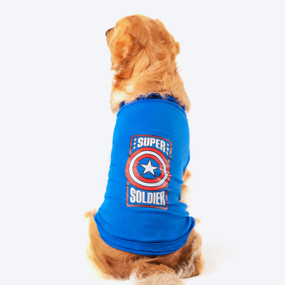 Captain america dog top shirt