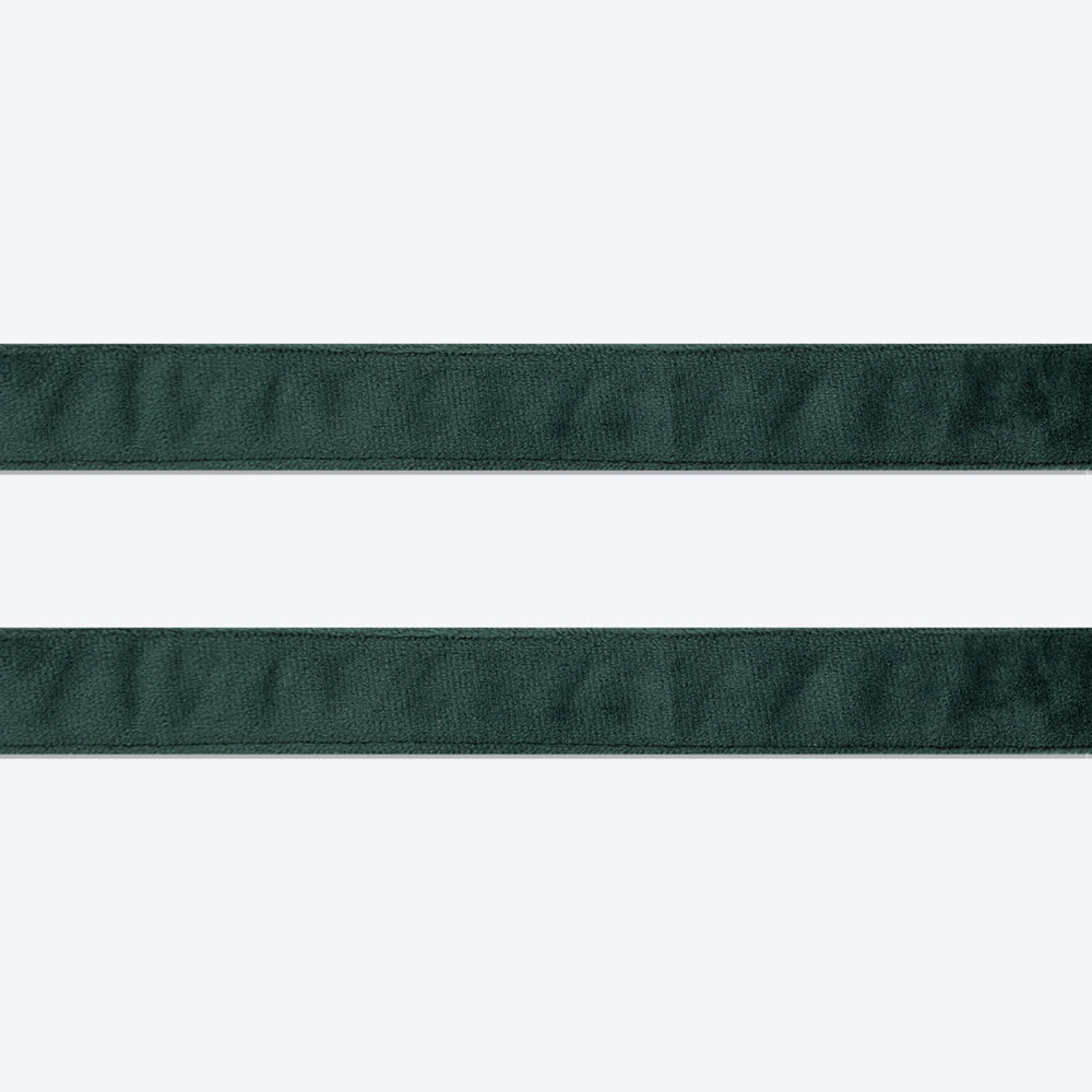 HUFT Emerald Royale Velvet Collar with Bow Tie & Leash Combo Set For Dogs - Green - Heads Up For Tails