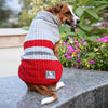 HUFT Striped Cable Knit Dog Sweater - Grey/Red - Heads Up For Tails-lifestyle